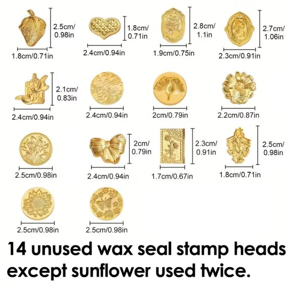 14pc Wax Seal Stamps Set - Picture 1 of 4